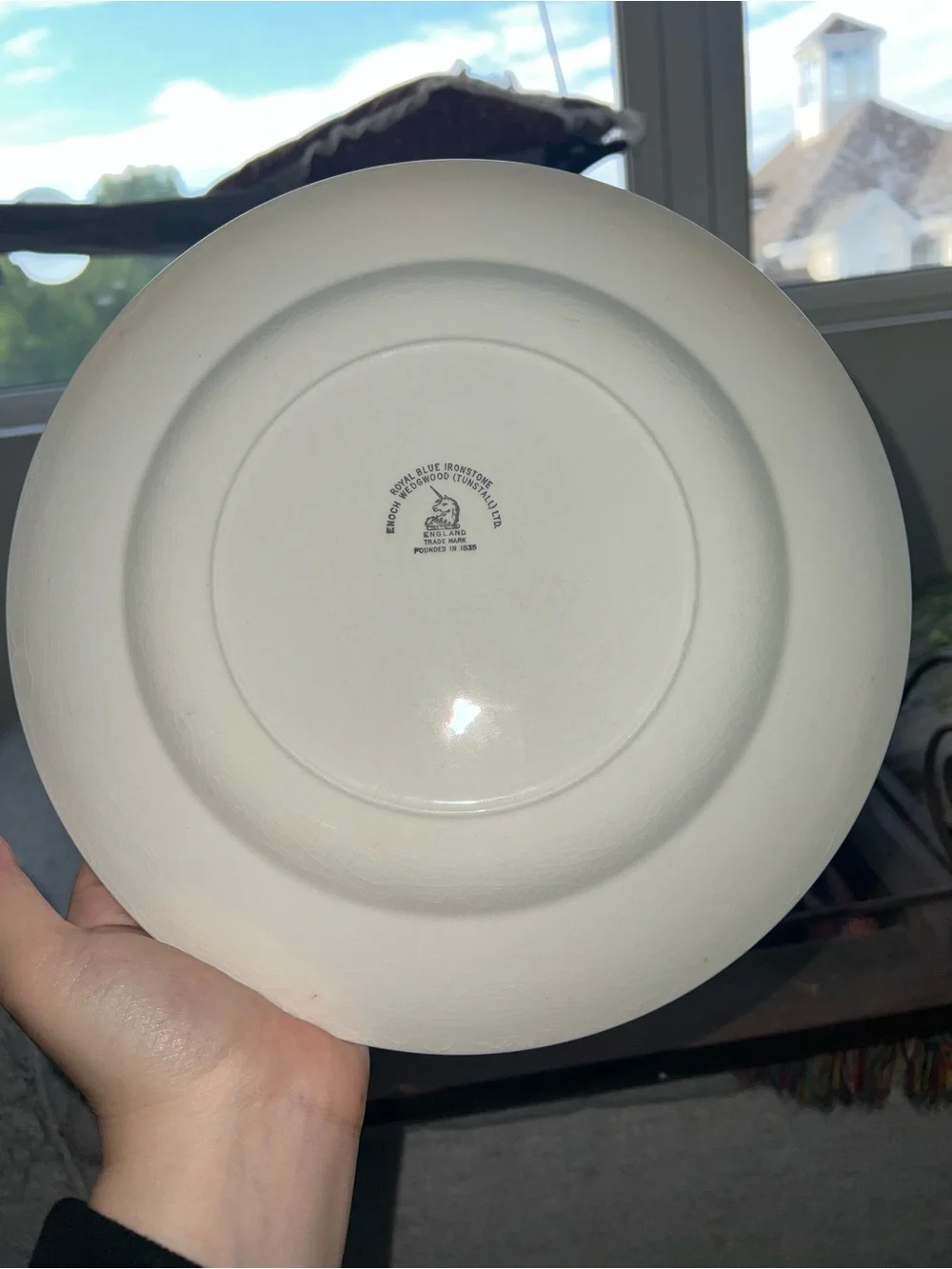 1835 Blue Floral Ceramic Dinner Plate - White and Blue